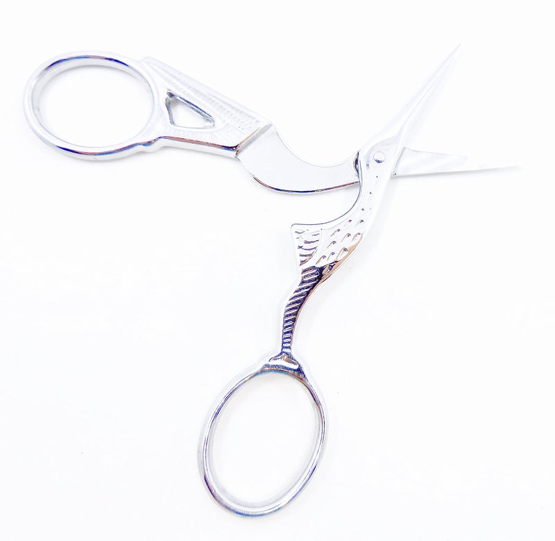 Gingher G-CST 3-1/2 inch Stork Embroidery Scissors (Chrome Handle) - Image 3